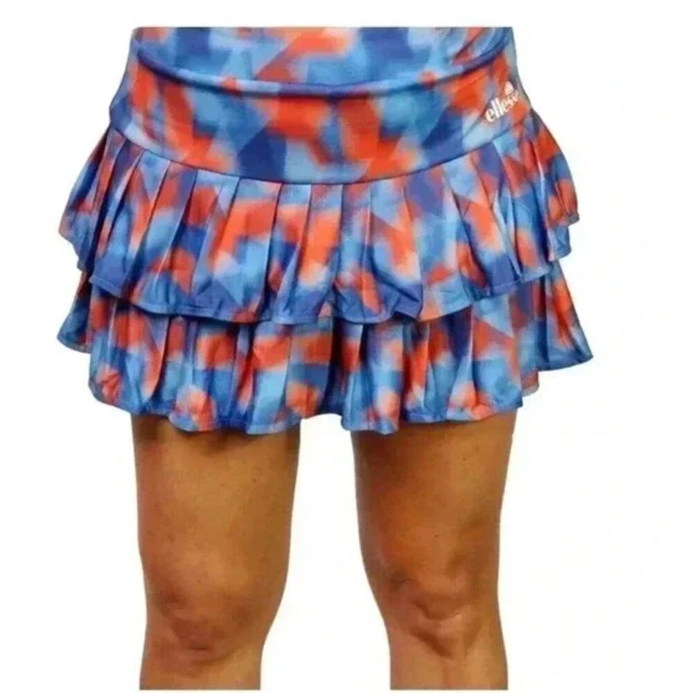 Ellesse Zatanna Tie-Dye Tiered Skort Size L Pickleball Athleisure Flirty Tennis